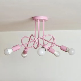 Prisadený luster OXFORD 5xE27/15W/230V ružový