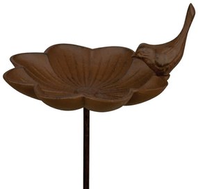 Zapichovacie napájadlo pre vtáky Flower, 91x19,5 cm, liatina, hnedá