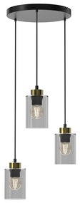 Luster na lanku CHIC 3xE27/60W/230V čierna/šedá