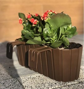 Plastový balkónový kvetináč DDECZ400 38,3 cm - hnedá