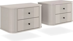 Nočné stolíky na stenu Vespera 56 cm - 2 ks - kašmírová / čierna
