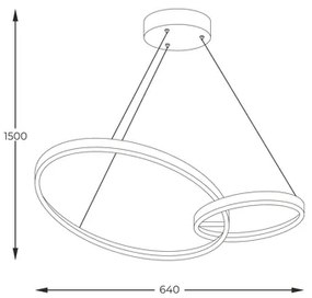 LED kruhové závesné svietidlo RANDO čierno-zlaté