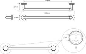 Sapho Sapho, LARISSA držiak uterákov 300x72mm, chróm, WS009