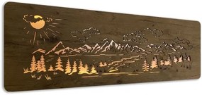 Podsvietený obraz vrchy a les na batériu