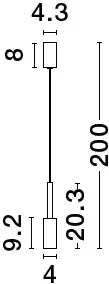 Novaluce Luster na lanku Joy 4 Farba: Čierna, Teplota svetla: 3000K, Verzia: 4