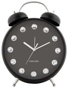 Karlsson 6019BK dizajnové stolné hodiny/budík čierna, pr.. 30 cm