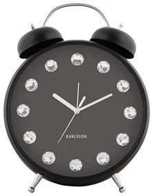 Karlsson 6019BK dizajnové stolné hodiny/budík čierna, pr.. 30 cm