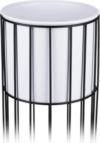 KOVOVÝ KVETINÁČ SO STOJANOM GLAM 70X20 CM BIELA/ČIERNA