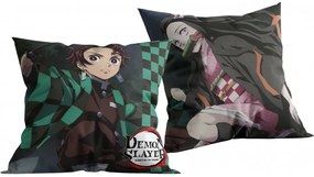Obojstranný vankúš Demon Slayer - motív Tanjiro & Nezuko - 40 x 40 cm