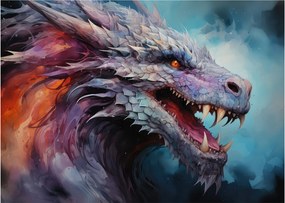 Sklenený obraz - Ilustrácia draka (70x50 cm)