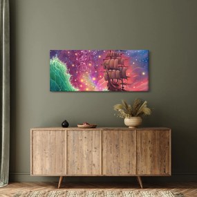 Obraz - Loď s vesmírnou oblohou (120x50 cm)