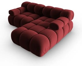 Červená zamatová rohová pohovka (pravý roh) Bellis – Micadoni Home