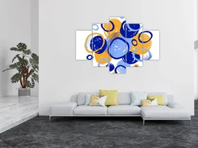 Obraz - Svetlý motív s kruhmi (150x105 cm)