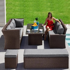 Veľká rodinná záhradná súprava Avenberg CORSICA hnedá/sivá