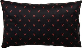 Čierno-biela obliečka na vankúš so srdiečkami Heart & Smile - 30*50 cm