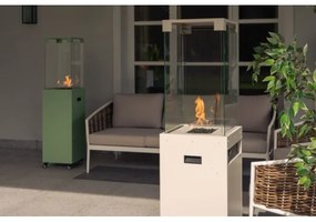 Planika Faro GAS - Vonkajší plynový krb 142x36 cm 8kW zelená + ochranný kryt