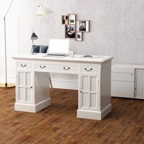 Stôl na dvoch podstavcoch, biely, 140x48x80 cm 244370
