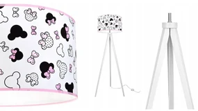 Detská stojacia lampa Minnie, 1x textilné tienidlo, (výber z 2 farieb konštrukcie)