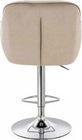 LuxuryForm DESIGN Barová stolička AVOLA VELUR na striebornom tanieri - latte