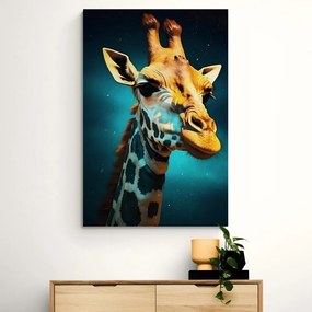 Obraz modro-zlatá žirafa - 80x120