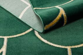 Koberec EMERALD exkluzívny 1021 glamour, styl art deco fľaškovo zelený / zlatý