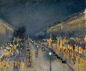 Pissarro, Camille - Umelecká tlač The Boulevard Montmartre at Night, 1897, (40 x 35 cm)