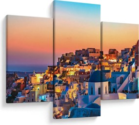 Obraz - Santorini pri zotmení (90x60 cm)