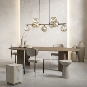 Závesný luster LAVA 9xG9/8W/230V bronzový/dymovo-béžový