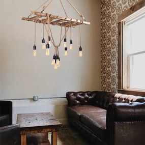 Luster na lanku EREBOS 12xE27/40W/230V hnedý