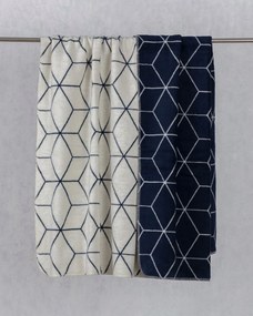Deka Cotton Cloud 150x200 cm v námorníckej farbe so smotanovou kombináciou