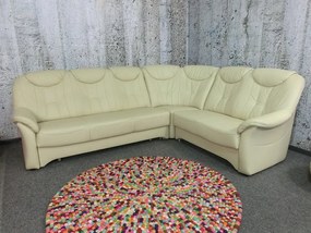 (2613) SANTE rohová kožená sedačka creme