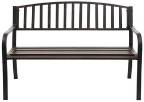 Záhradná lavička F43 2-miestna - práškovaná oceľ, 128 cm - Bronzová