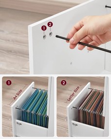 2-zásuvková kartotéka, uzamykateľná s kolieskami, 43 x 44,5 x 72 cm, biela