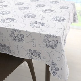 Biante Bavlnený štvorcový obrus Sandra SA-090 Modré popínavé kvety na bielom 100x100 cm