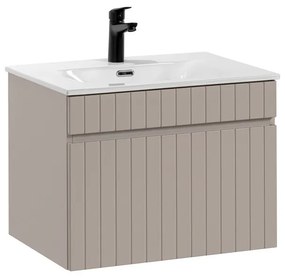 Závesná skrinka Iconic so zápustným umývadlom 60 cm kašmír/biela