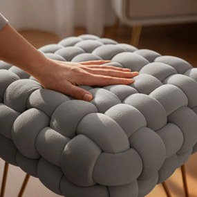 Taburet Dotty světle šedý