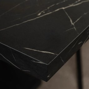 Rozkladací jedálenský stôl CLARK – čierny mramor, 120–160 cm