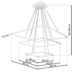 Závesné LED svietidlo Nix, 3x LED 117w, 3000k, w