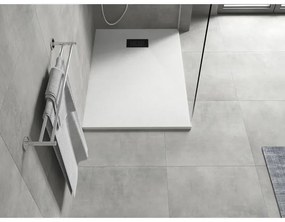 Mexen Hugo, obdĺžniková sprchová vanička SMC 110 x 80 cm, biela, čierna krytka, 42108011-B