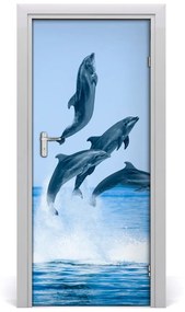 Fototapeta samolepiace na dvere skákajúci delfíny 75x205 cm