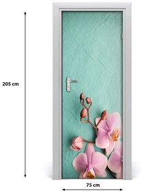 Samolepiace fototapety na dvere ružová orchidea 75x205 cm