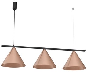 Závesné svietidlo Capital, 3x medené kovové tienidlo, (fi 30cm), b