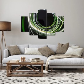 Obraz zelených čiar (150x105 cm)