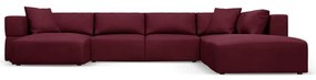 Vínovočervená rohová pohovka do "U", pravý roh Esther - Milo Casa