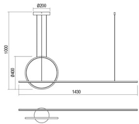 Redo 01-1735 - LED Stmievateľný luster na lanku GIOTTO LED/46W/230V čierna