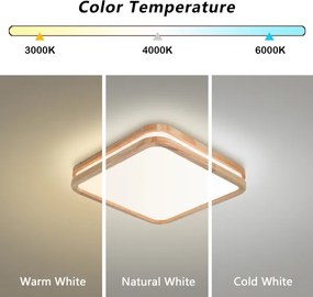 Brilagi - LED stmievateľné svietidlo MOLINA SQUARE LED/48W/230V dub 40x40 cm + diaľkové ovládanie
