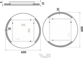 Nimco Okrúhle LED zrkadlo pr. 600 - ZP 16000R