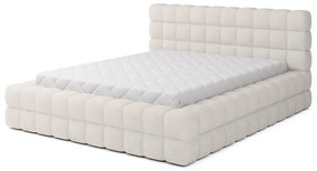 Biela čalúnená dvojlôžková posteľ s úložným priestorom s roštom 180x200 cm Dizzle – ELTAP