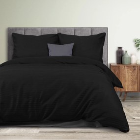 SATÉNOVÉ OBLIEČKY SATINLOVE EXCLUSIVE CIZGILI 200X220 CM, 2KS 70X80 CM ČIERNE