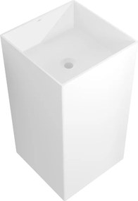 Mexen Xola-2, voľnestojace umývadlo z konglomerátu 45x45x85 cm, biela matná, 26594500